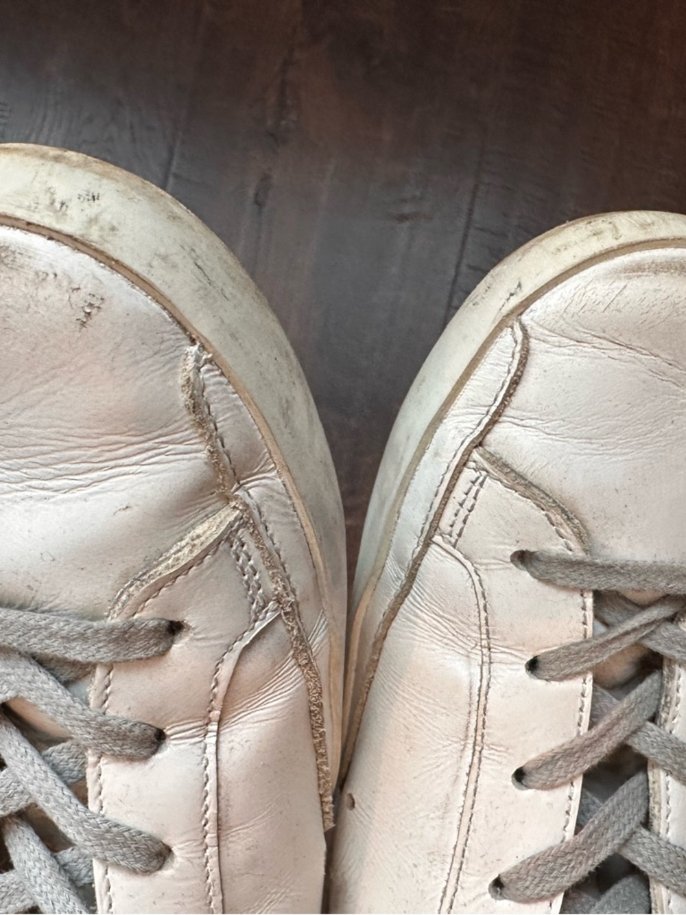 Golden Goose White Leather Sneakers with Green Star - Picture 8 of 8